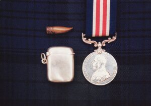 Ralph's medal, vesta case & bullet