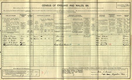 Cwm Farm cenus 1911