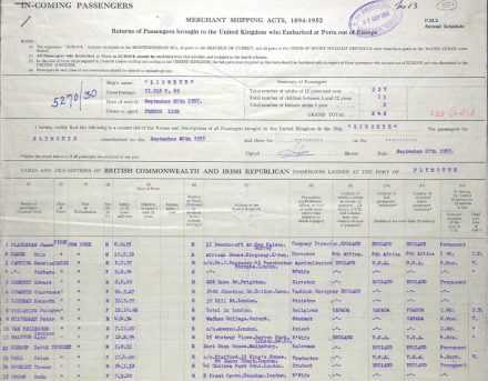 In London on business Sept 1955