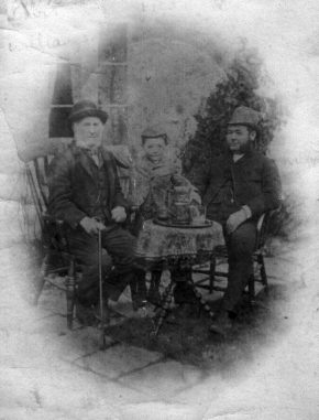 Ebenezer Phillips and father-in-law Lewis Lewis Williams with son in law Ebenezer Phillips and grandson Fred Phillips