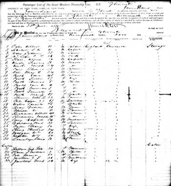 Passenger list