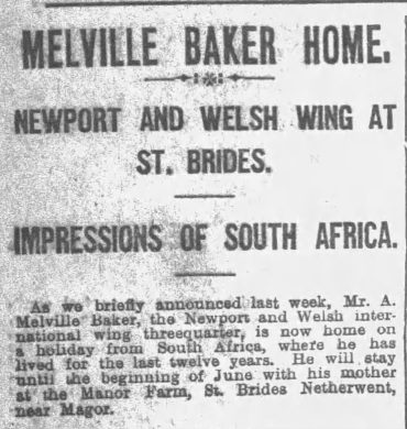 Mel Baker returns 1922