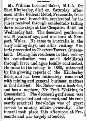 Death of William Baker